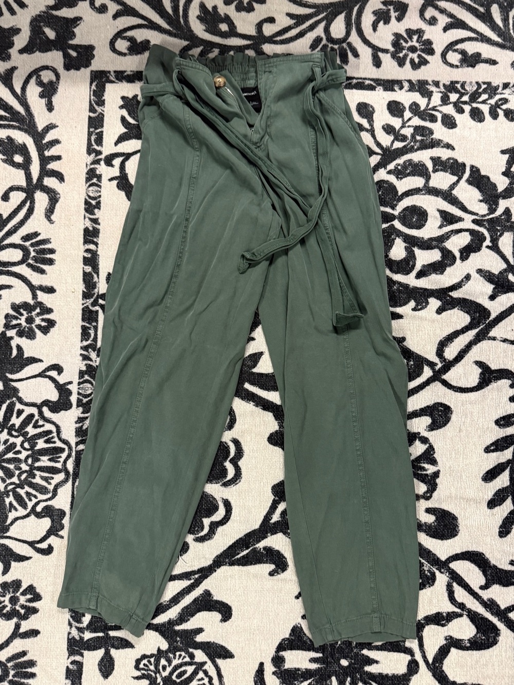 Summersalt Olive Green Tie-Waist Paperbag Pants